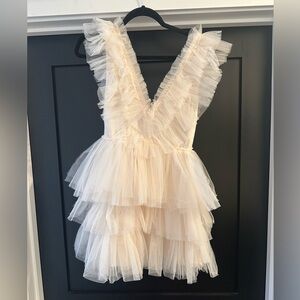 Mable Cream Tulle Dress